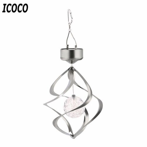 ICOCO Color Changing Solar Powered LED Wind Chimes Wind Spin
