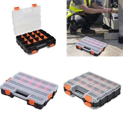 Double Side Tools Box Organizer Plastic Small Parts Storage