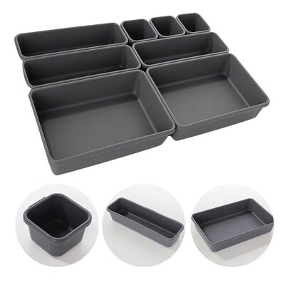 8pcs/set Adjustable Drawer Organizer Box Trays Make Up Cosme
