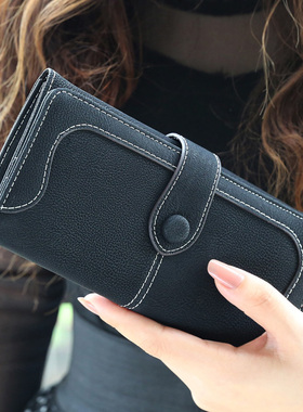 Many Departments Faux Suede Long Wallet Women Matte Leather
