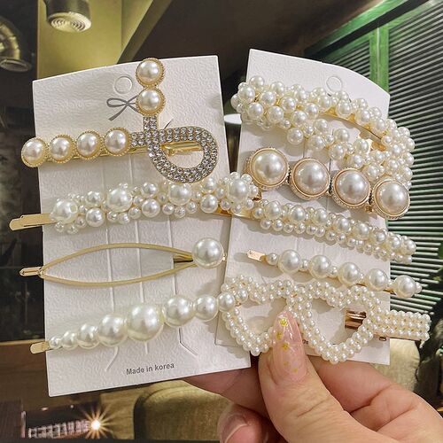 Simulated Pearl Hair Clips For Women Korean Women Hairpins G