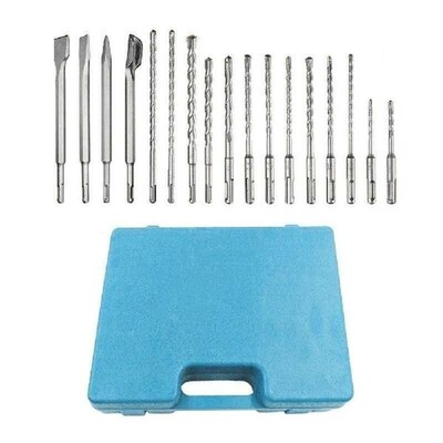17PCS Electric Rotary Hammer Drill Bits and Chisels Kit