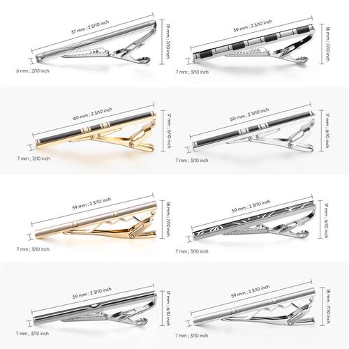 7/8 PCS Tie Clips Set With Gift Box Wedding Guest Gift Luxur