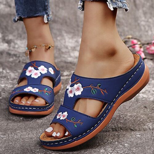 Summer Sandals Shoes Women Peep Toe Shoes Woman Floral Sanda
