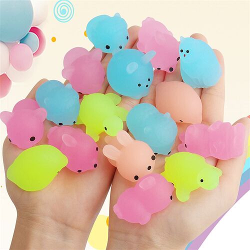 12Pcs Luminous Mochi Squishies Mochi Squishy Animals Stress