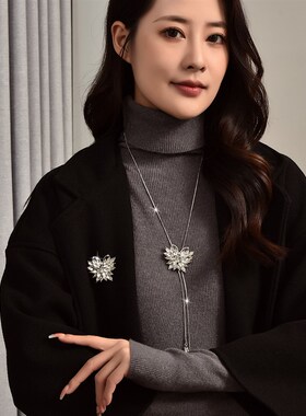 HighEnd Crystal Butterfly Sweater Chain Versatile TwoWear Lo