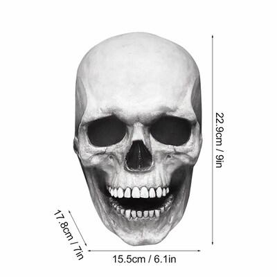 Horror 3D Full Head Skull Mask Halloween Movable Jaw Skeleto
