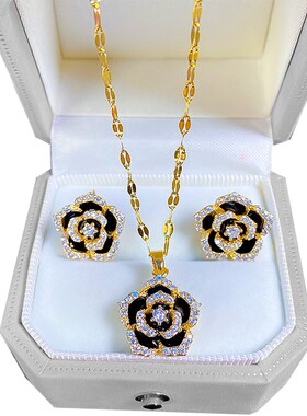 316L Stainless Steel Chain Micro Inlaid With Zircon Flower L