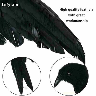 18*10 cm Halloween Black Crow Model Simulation Fake Bird Ani