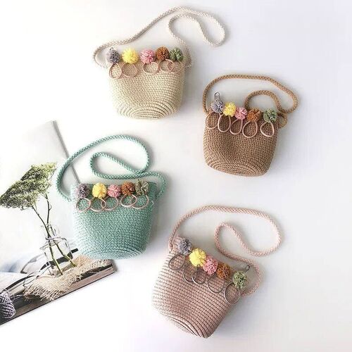 Summer Girl Crossbody Bag Fashion Girls Straw Shoulder Messe
