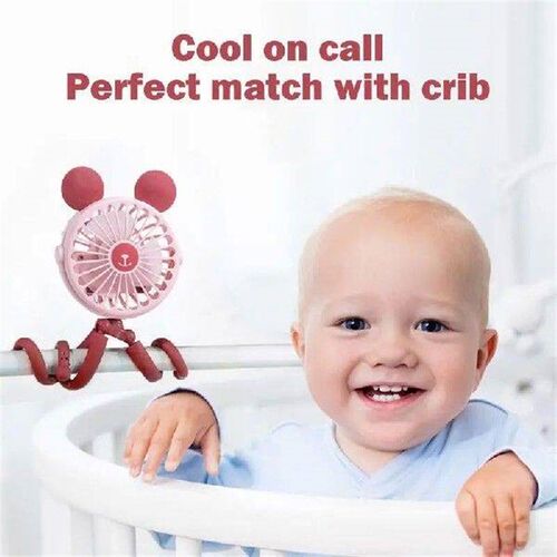 Rechargeable Crib Fan Octopus Design Flexible Tripod Clip