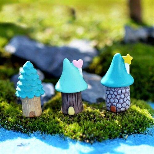 3Pcs/Set Cute Cartoon Red Mushroom House 3 Types DIY Resin