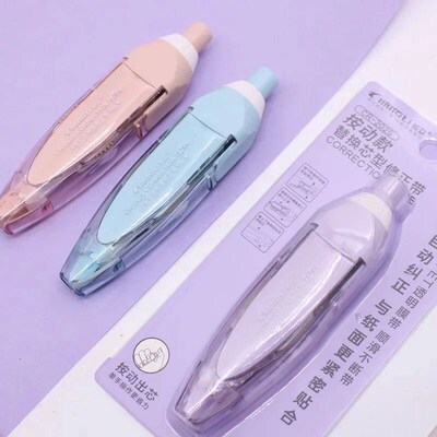 Press Type Kawaii Correction Tape Replaceable Refills White