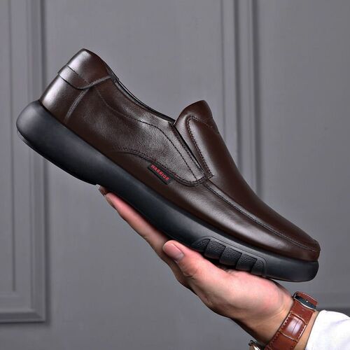 Mens Leather Shoes Black Comfortable Soft Bottom Spring Aut