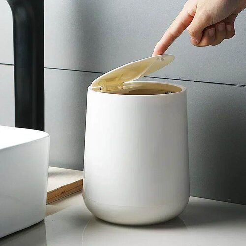 Small Round Plastic Trash Can Wastebasket Garbage Container
