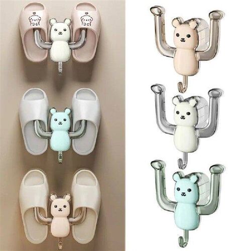 New ABS Bathroom Slipper Rack Reusable Punch-free Storage