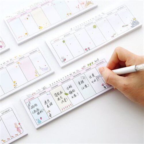 Animals Weekly Planner Memo Pad Sticky Notes Stationery Sti