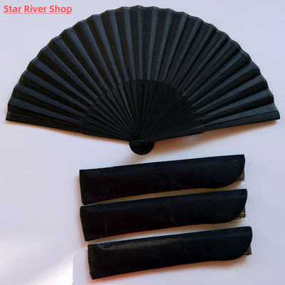 Chinese Style Black Vintage Hand Fan Folding Fans Dance Wedd