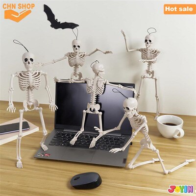 5PCS Posable Halloween Skeleton Decorations,Graveyard Props