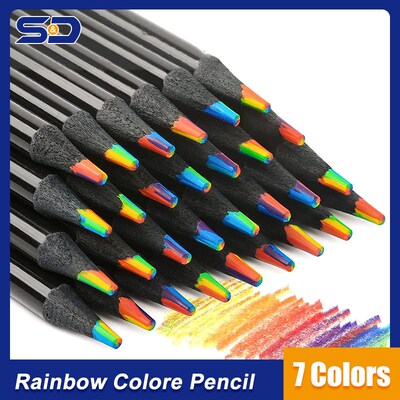 8 Colors Gradient Rainbow Pencils Jumbo-Colored Pencil for A
