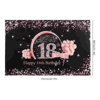 Girls Birthday Party Supplies 18 Years Old Background Cloth