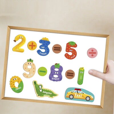 Magnetic Cognitive Matching Puzzle Letters Numbers Animal Ve