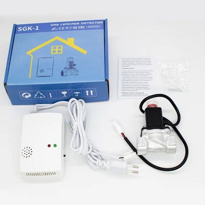 EU Plug Gas Leakage Detector with Emergency Shut Off Solenoi