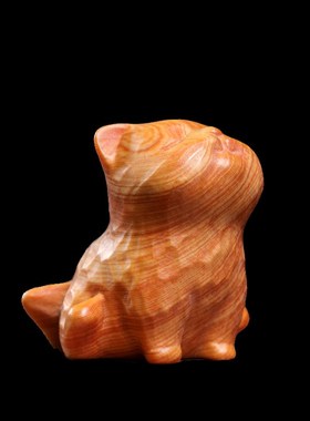 天然崖柏木可爱小猫实木雕刻摆件猫咪手把件自愈系装饰品小摆件