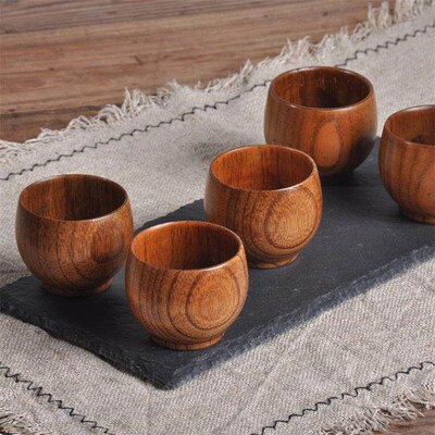Wooden Big Belly Cups Handmade Natural Spruce Wood Cups