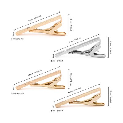 4 PCS Short Tie Clip For Men Lapel Pins Luxury Gifts For Dad