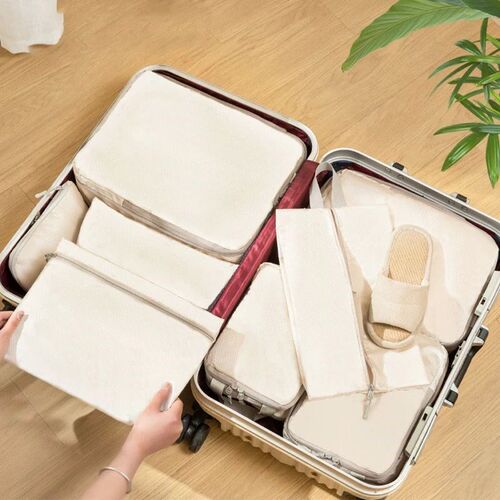 Set/4Pcs Portable Travel Compression Packing Cubes Bag Water