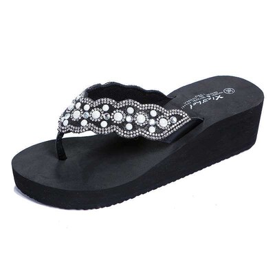 Slippers Womens Summer Pearl Sandals Slippers Outerwear Fas