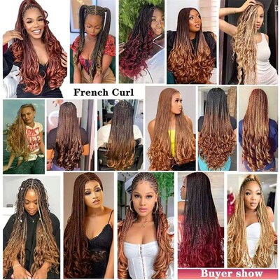 French Curls Braiding Hair 24Inch Synthetic Spiral Curls Bra