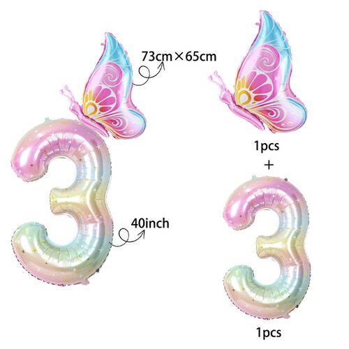 40Inch Colorful Gradient Number Balloon 0-9 Digit Foil