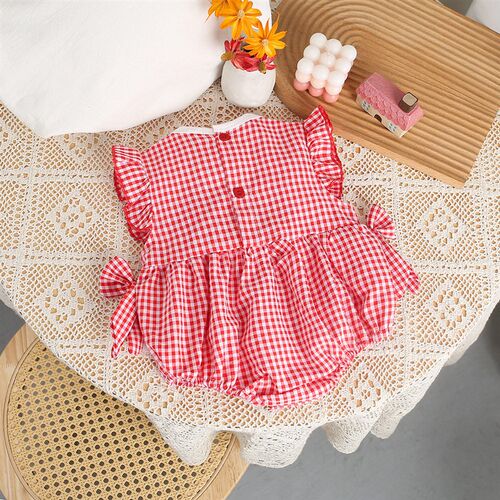 Baby Thin Strawberry Wrap Fart Clothes Newborn Clothes One-p
