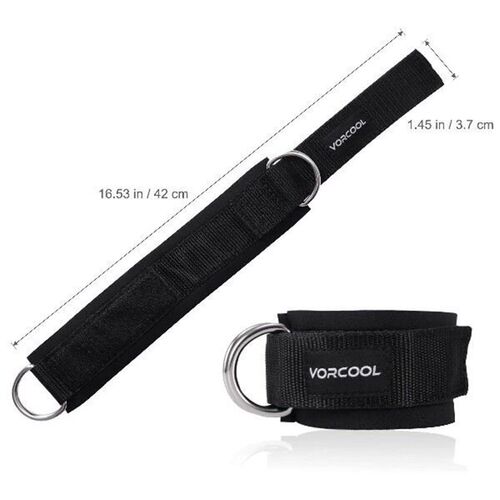 VORCOOL 2pcs Ankle Straps Padded D-ring Ankle Cuffs for Gym