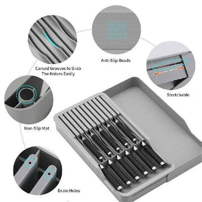 Drawer Knives Organizer In-Drawer Kitchen Storage Box