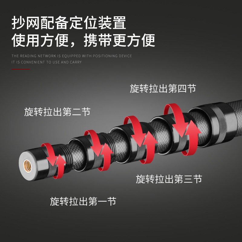短节大物捞网杆T高碳素迷你玉柄3米捞鱼伸缩杆超硬可携式抄竿装,收纳整理,顶天立地收纳杆/架,淘宝优惠券,粉丝福利购,淘宝优惠卷