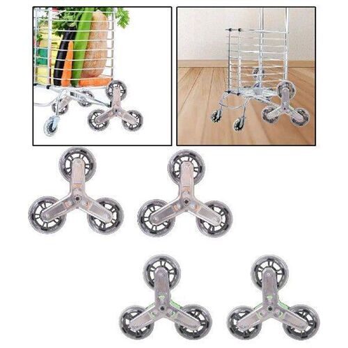 2x Triangle Stair Climbing Wheels Triangular Wear Resistant