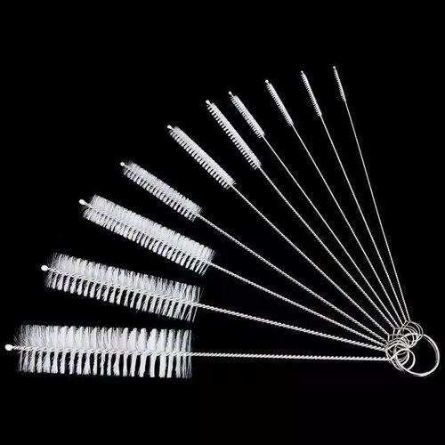 10pcs Set Stainless Steel Soft Hair Brush Pipette Test Tube