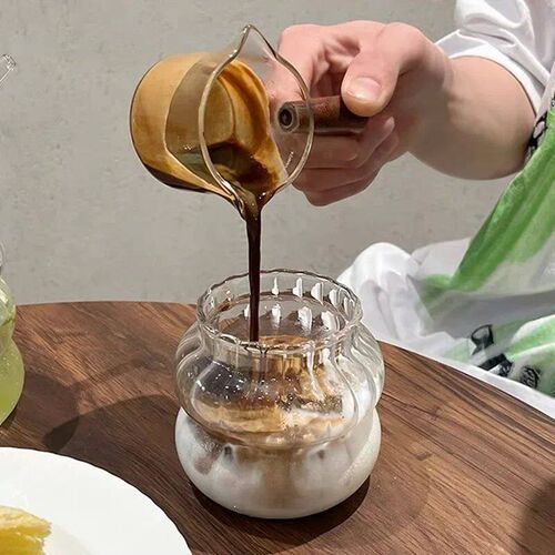 Lazzy House Glass Coffee Mugs Milk Cup Glass Heat Resistant