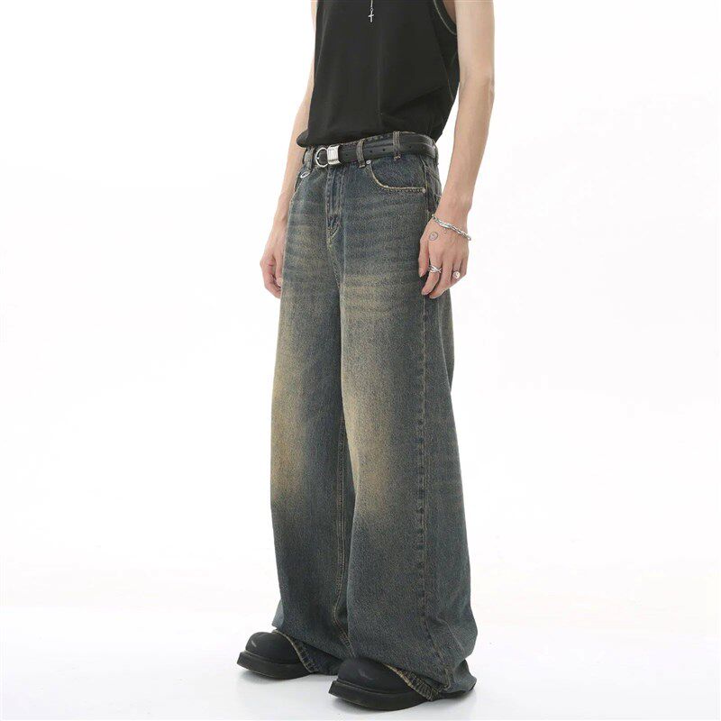 Vintage Jeans For Men Wide Leg Sweatpants Mens Baggy Jeans图片