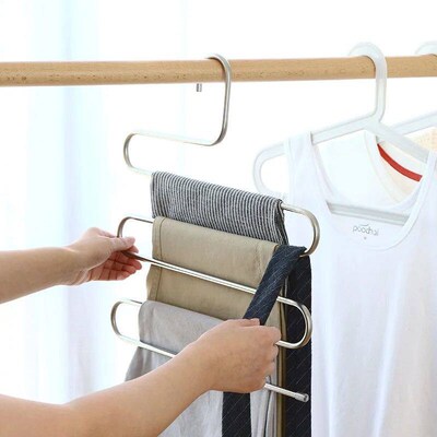 5 Layers Multi-functional Clothes Hangers Non-slip Pant Stor