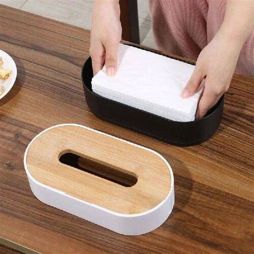 Tissue Box Holder Bamboo Cover Toilet Paper Box Napkin
