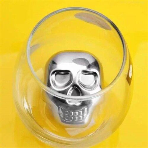 Reusable Skull Head Ice Cube Stainless Steel Chilling