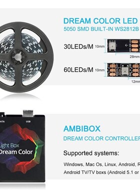 DIY Ambilight TV PC Dream Screen USB LED Strip HDTV Computer