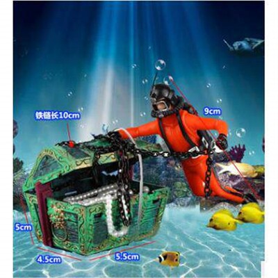 Pneumatic Fish Tank Decoration Diver teasure Hunt Frogman Aq