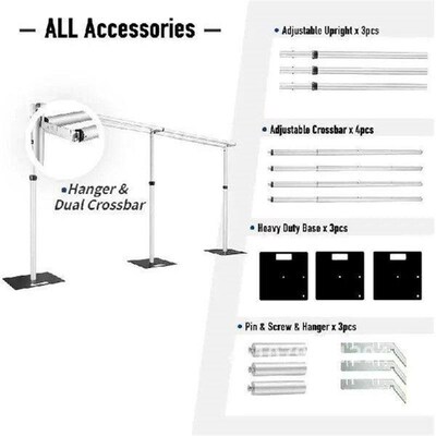 3x6M Stable Aluminum Frame Drape Backdrop Stands for