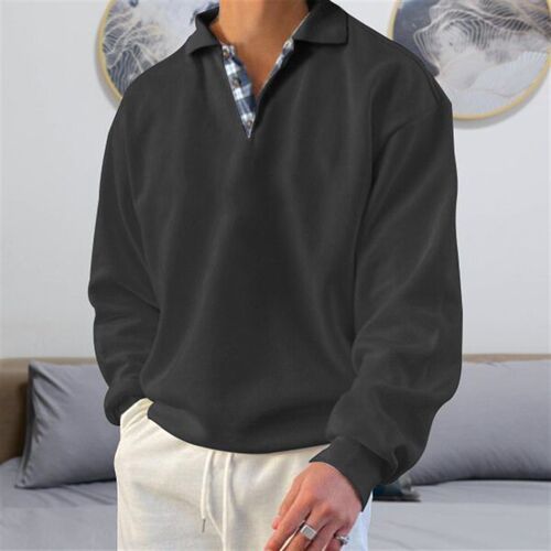 2025 Independent Station Long Sleeve V-neck Mens Lapel Loos