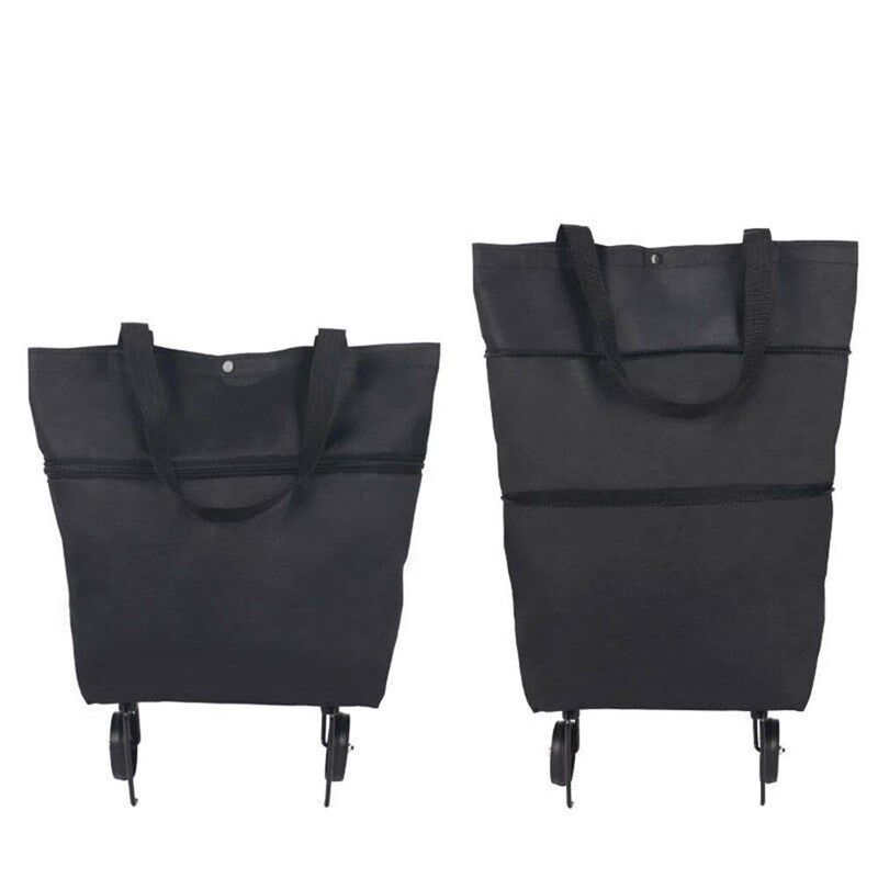 Folding Shopping Pull Cart Trolley Bag With Wheels Reusable